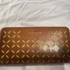 Kate Spade Brown Leather Zip Around Wallet